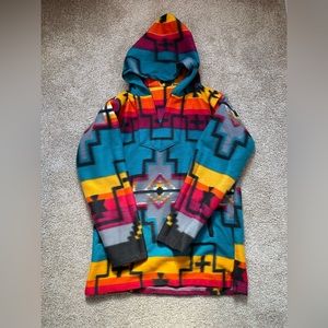 Native American Tribal Multi-Color Fleece Pullover Sweatshirt